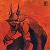 postcard red daemon