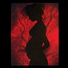 postcard woman outline pregnant mother