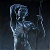 painting man bronze brass sculpture Rodin