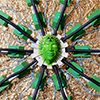 sculpture mask electronic cables tubes wires frame